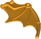 Creature Body Part, Dragon / Thestral Wing with Bar Connection [PLAIN] in Bright Light Orange