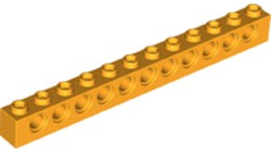 Technic Brick 1 x 12 [11 Pin Holes] in Bright Light Orange
