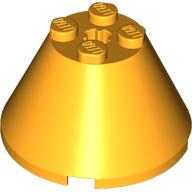 Cone 4 x 4 x 2, Axle Hole [Plain] in Bright Light Orange