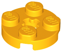 Plate Round 2 x 2 with Axle Hole Type 1 (+ Opening) in Bright Light Orange