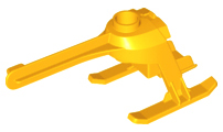Helicopter Tail and Landing Gear in Bright Light Orange