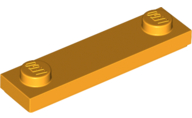 Plate Special 1 x 4 with 2 Studs with Groove [New Underside] in Bright Light Orange