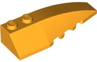 Brick Wedged, Curved 6 x 2 Right, Inner Ridges in Bright Light Orange