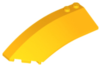 Brick Wedged, Curved 8 x 3 x 2 Open Left in Bright Light Orange