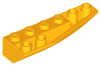 Brick Wedged, Curved Inverted 6 x 2 Right in Bright Light Orange