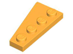 Wedge Plate 4 x 2 Right in Bright Light Orange