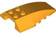 Brick Wedged, Curved 6 x 4 Triple in Bright Light Orange