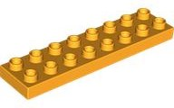 Duplo Plate 2 x 8 in Bright Light Orange