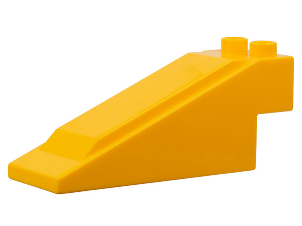 Duplo Road Section Slope with 2 Studs on Top in Bright Light Orange