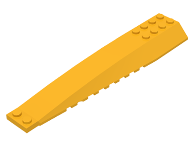 Brick Wedged, Curved 16 x 4 Triple with Inner Ridges in Bright Light Orange