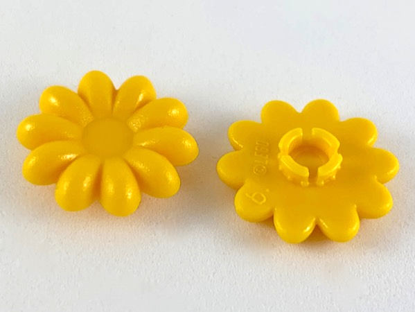Clikits Icon, Flower 2 x 2 Large, 10 Petals with Pin [Frosted] in Bright Light Orange