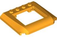 Brick Wedged, Curved Triple 4 x 4 x 2/3 with 4 Studs, 4 x 3 Cutout in Bright Light Orange