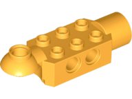 Technic Brick Special 2 x 3 with Pin Holes, Rotation Joint Ball Half [Horizontal Top], Rotation Joint Socket in Bright Light Orange