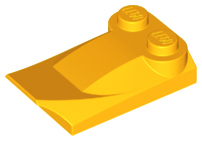 Brick Wedged, Curved 2 x 3 x 2/3 Two Studs, Wing End in Bright Light Orange