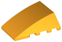 Brick Wedged, Curved 4 x 4 No Top Studs in Bright Light Orange