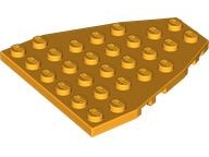 Wedge Plate 7 x 6 Boat Bow with Stud Notches in Bright Light Orange