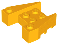 Brick Wedged 3 x 4 [Stud Notches] in Bright Light Orange