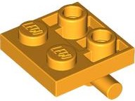Plate Special 2 x 2 with Horizontal T-Bar Underneath in Bright Light Orange