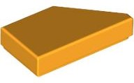 Tile 1 x 2 with Stud Notch Left in Bright Light Orange