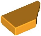 Tile 1 x 2 with Stud Notch Right in Bright Light Orange