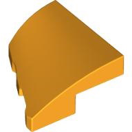 Brick Wedged, Curved 2 x 2 with Stud Notch Right in Bright Light Orange