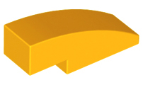 Brick Curved 3 x 1 No Studs in Bright Light Orange