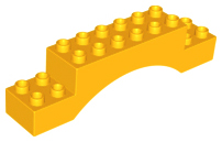 Duplo Brick 2 x 10 x 2 Arch in Bright Light Orange