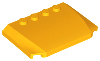 Brick Wedged, Curved Triple 4 x 6 x 2/3 with 4 Studs in Bright Light Orange