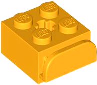 Brick Special 2 x 2 with Photo Clip in Bright Light Orange