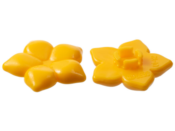 Clikits Icon, Flower 2 x 2 Large, 5 Petals with Pin in Bright Light Orange