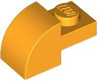 Brick Curved 1 x 2 x 1 with Curved Top in Bright Light Orange