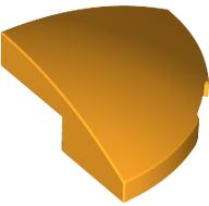 Brick Round Corner, Curved 2 x 2 x 2/3 Quarter Circle With 1 x 1 Bottom Cutout in Bright Light Orange