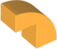 Brick Curved 1 x 2 x 1 2/3 with 1 Cutout in Bright Light Orange