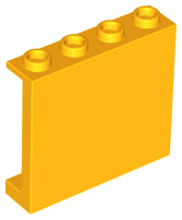 Panel 1 x 4 x 3 [Side Supports / Hollow Studs] in Bright Light Orange