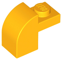 Brick Curved 1 x 2 x 1 1/3 with Curved Top in Bright Light Orange
