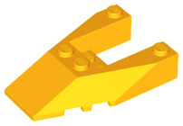 Brick Wedged, Sloped 6 x 4 Cutout, Stud Notches in Bright Light Orange