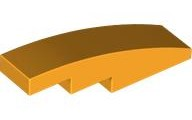 Brick Curved 4 x 1 No Studs [Stud Holder with Asymmetric Ridges] in Bright Light Orange