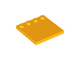 Plate Special 4 x 4, Studs on One Edge Plain] in Bright Light Orange