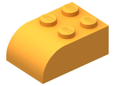Brick Curved 2 x 3 in Bright Light Orange