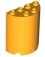 Cylinder Half 2 x 4 x 4 in Bright Light Orange