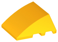 Brick Wedged, Curved 4 x 3 No Studs [Plain] in Bright Light Orange