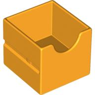 Duplo Drawer 2 x 2 with Semicircle Cutout in Bright Light Orange