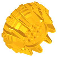 Wheel Hard Plastic with Small Cleats and Flanges in Bright Light Orange