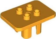 Duplo Table 3 x 4 x 1 1/2 with 4 Top Studs in Bright Light Orange