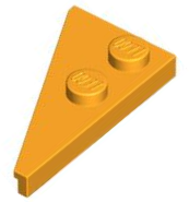 Wedge Plate 2 x 4 27° Right in Bright Light Orange