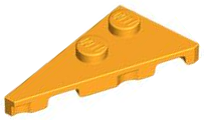 Wedge Plate 2 x 4 27° Left in Bright Light Orange