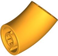 Brick Round 2 x 2 D. Tube with 45° Elbow and Axle Holes (Crossholes) at Each End [SHORT] in Bright Light Orange