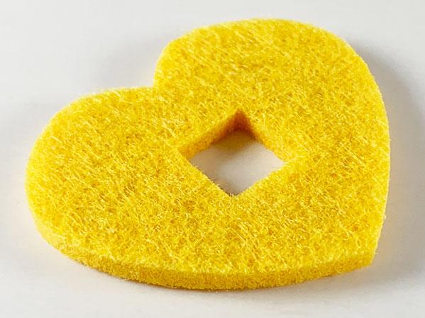Felt Heart Large with Square Hole in Bright Light Orange
