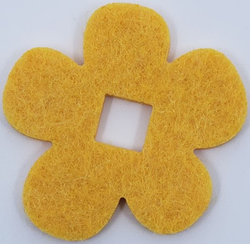 Flower, Felt 6 x 6 with Square Hole in Bright Light Orange
