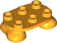 Feet, 2 x 3 x 2/3 with 6 Studs on Top in Bright Light Orange
